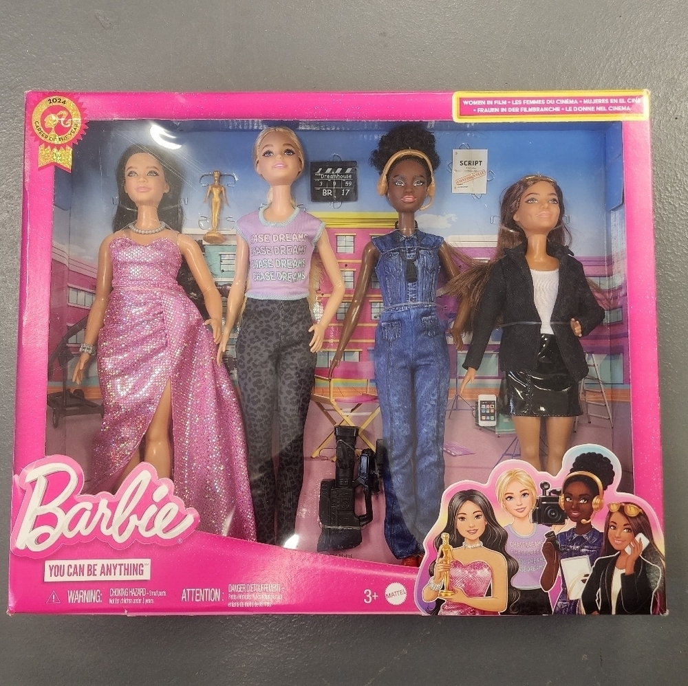 NRFB Mattel, Signature Barbie Career of the Year Women in Film Set 4 Dolls, NIB